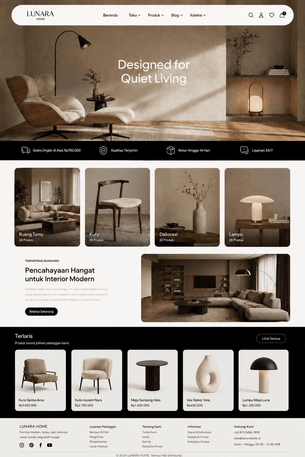 Pratinjau desain website Freightline