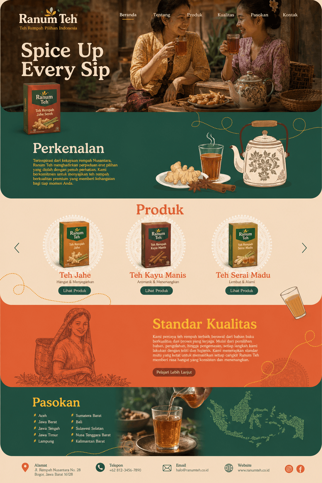 Pratinjau desain website Ocha Bar