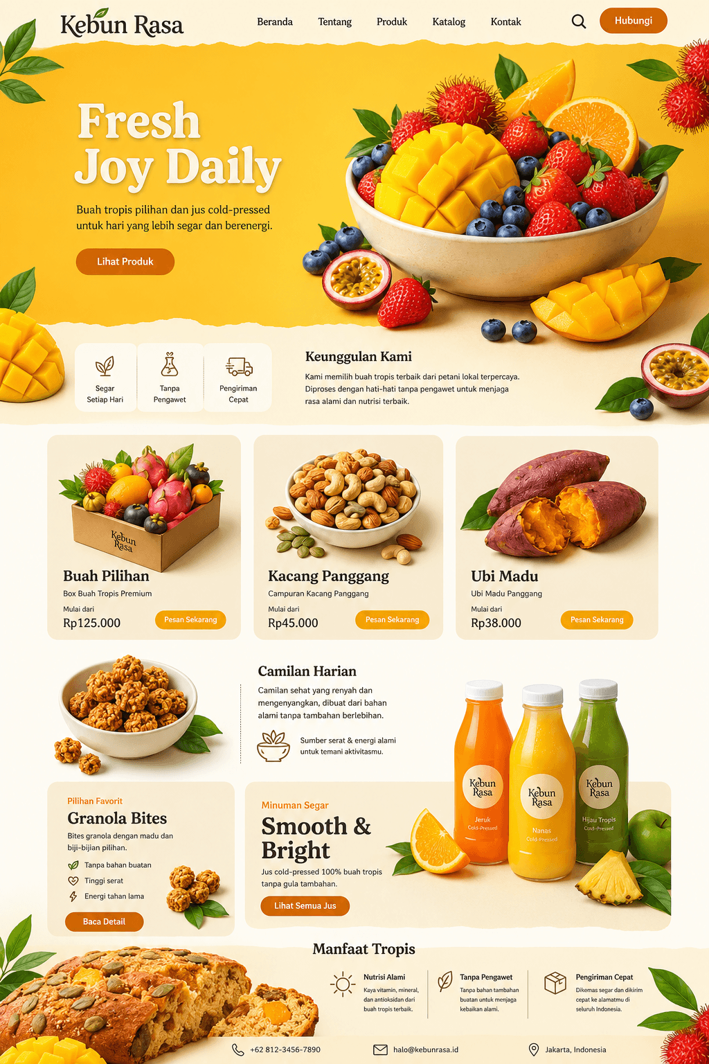 Pratinjau desain website Seduh Coffee