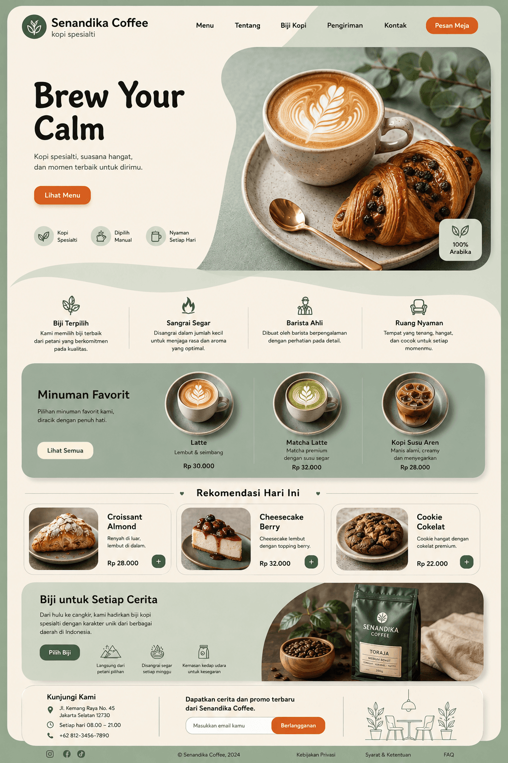 Pratinjau desain website Temu Table