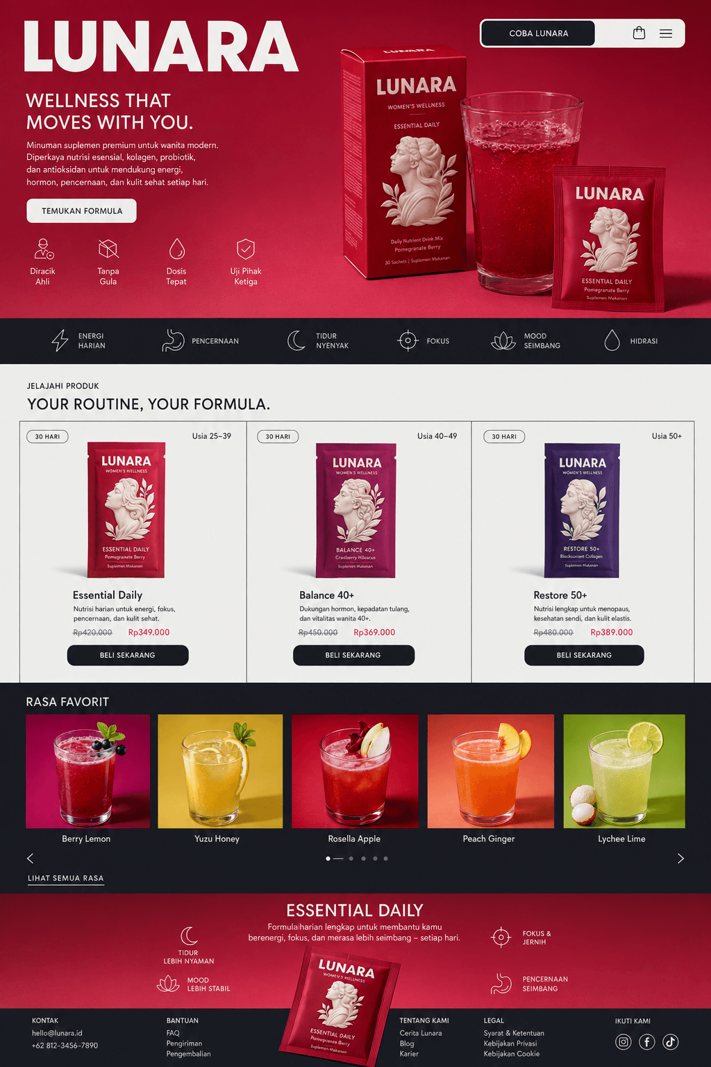 Pratinjau desain website Gula & Co.