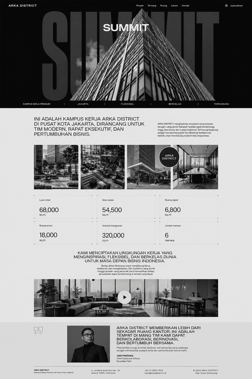 Tampilan lengkap desain website Atlas