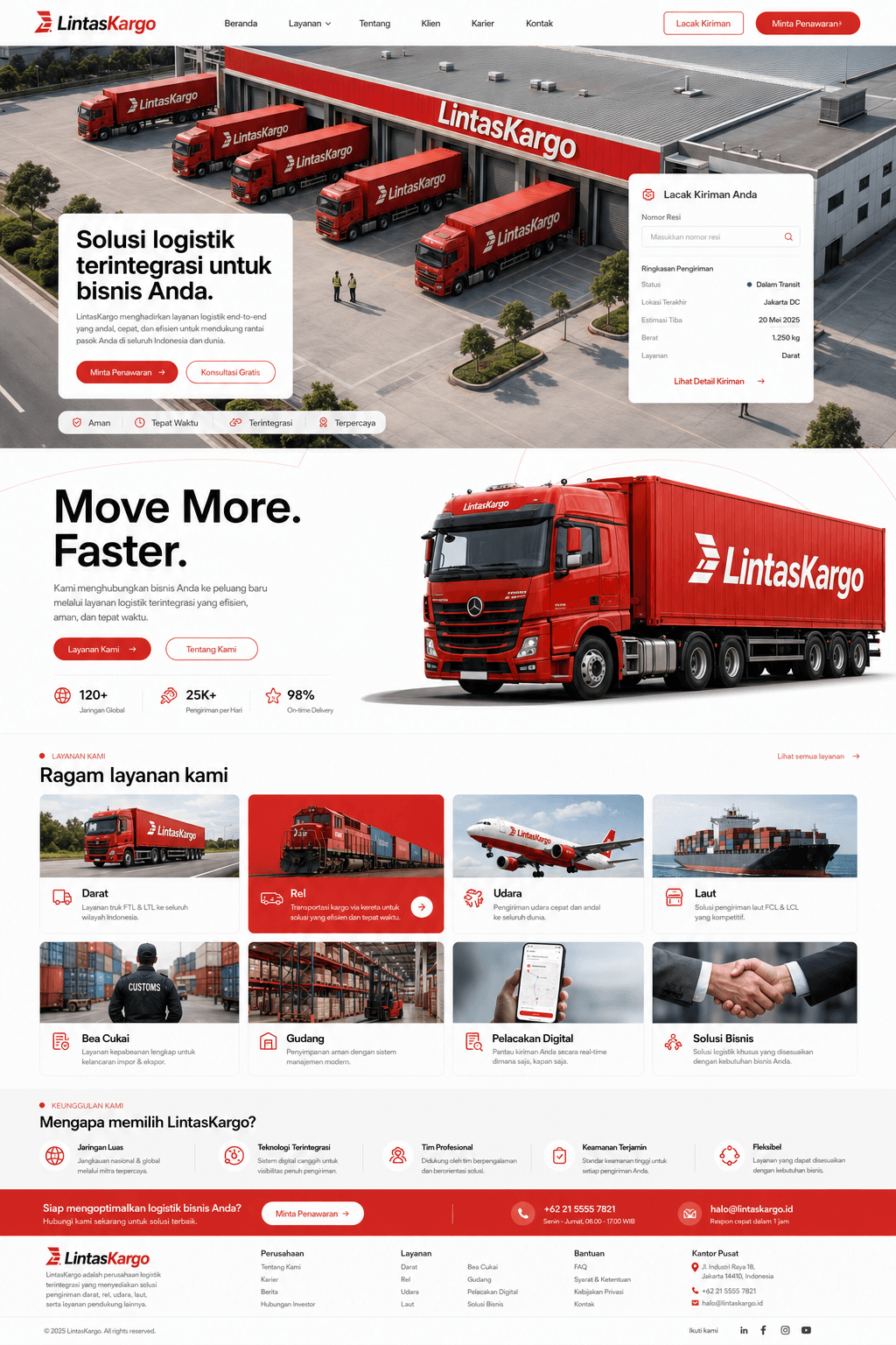 Pratinjau desain website Pilar Projects