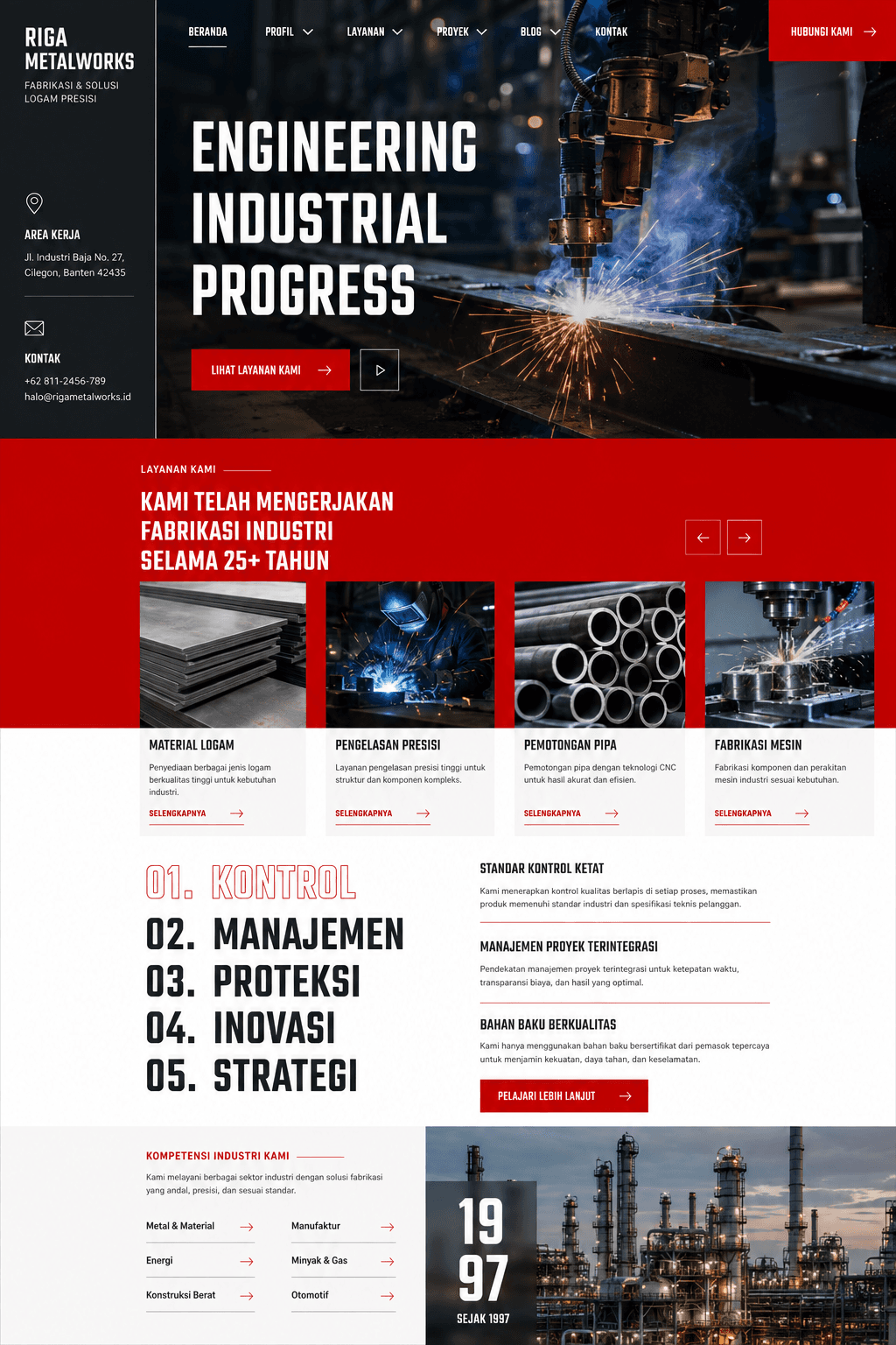 Pratinjau desain website Helix Manufacturing